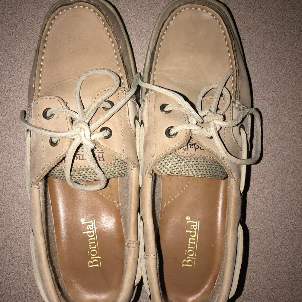 Tan boat shoes